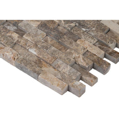 MSI Emperador Splitface 12 in. x 12 in. x 10 mm Marble Mesh-Mounted Mosaic Floor Wall Tile