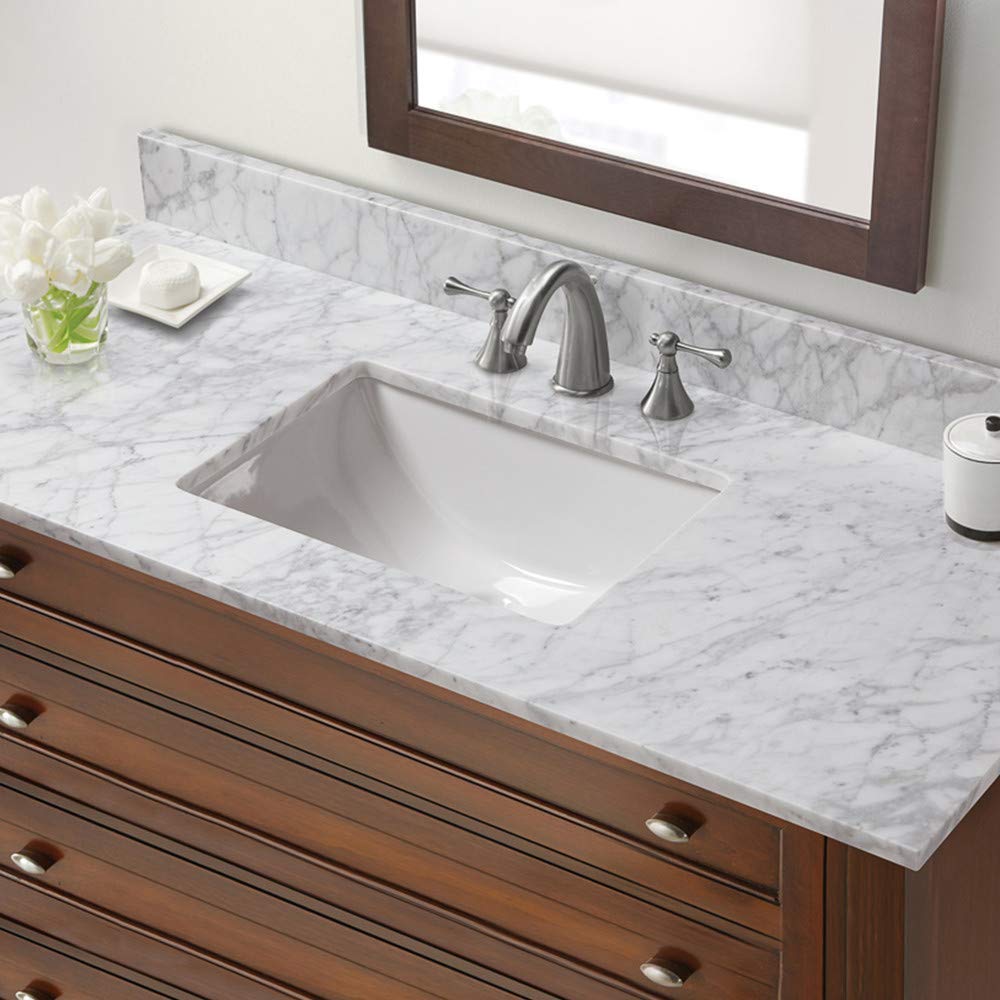 Marble Sidesplash 21x4 Inch  in Carrara Bianco White