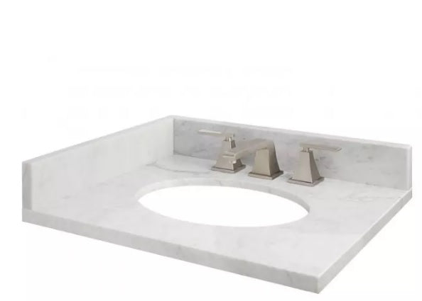 Marble Sidesplash 21x4 Inch  in Carrara Bianco White