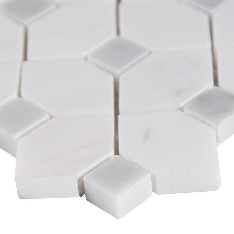 MS International Bianco Dolomite Dotty  Polished Marble Mesh-Mounted Mosaic Tile