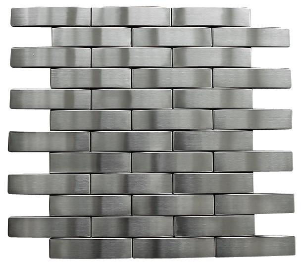 Silver Stainless Steel Arch 1x3 Subway Style Mosaic Wall Tile