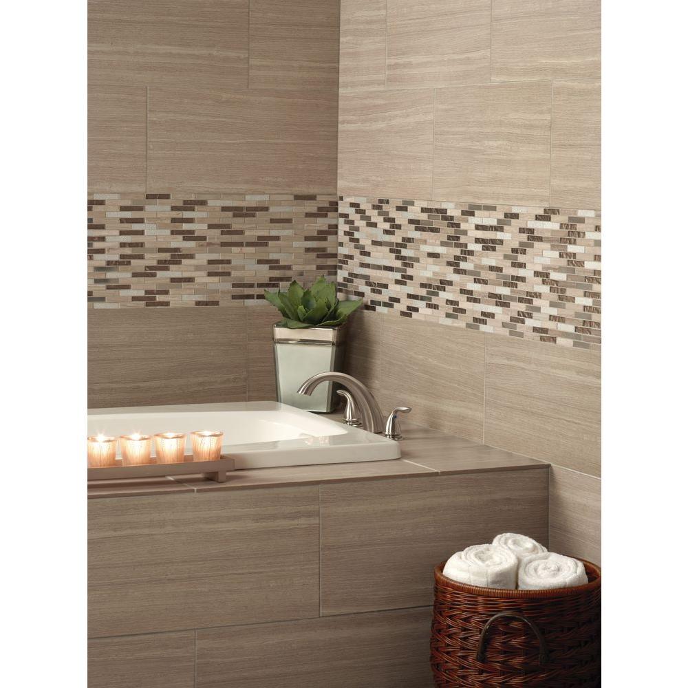 MS International Diamante Brick 12 in. x 12 in. x 8 mm Glass/Stone Mesh-Mounted Mosaic Wall Tile - Tenedos
