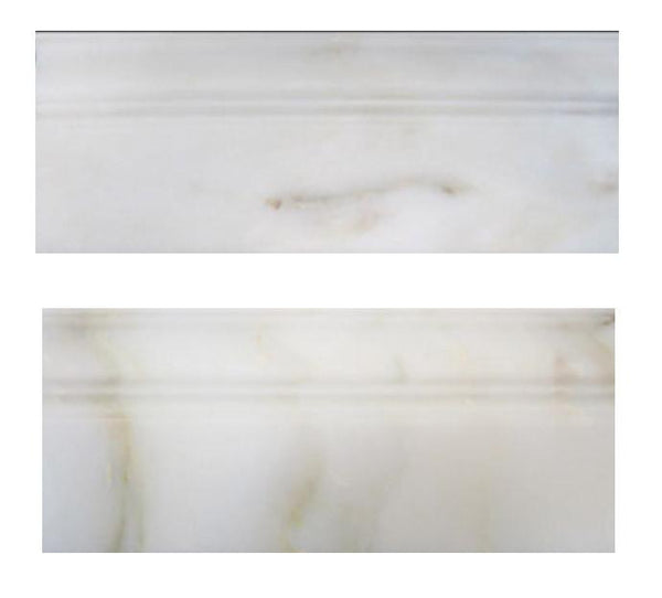 Calacatta Gold Italian Marble 3/4" Baseboard Molding Honed for Bathroom and Kitchen Walls Kitchen Backsplashes (Tenedos)