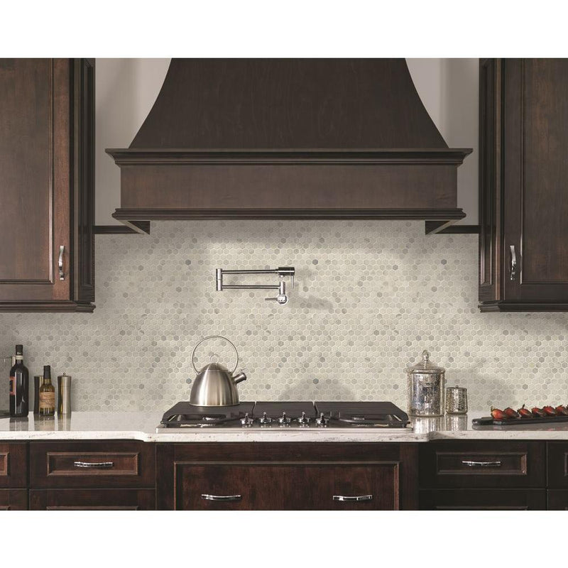 Greecian White 12 in. x 12 in. x 10mm Honed Marble Mesh-Mounted Mosaic Tile (10 sq. ft. / case)