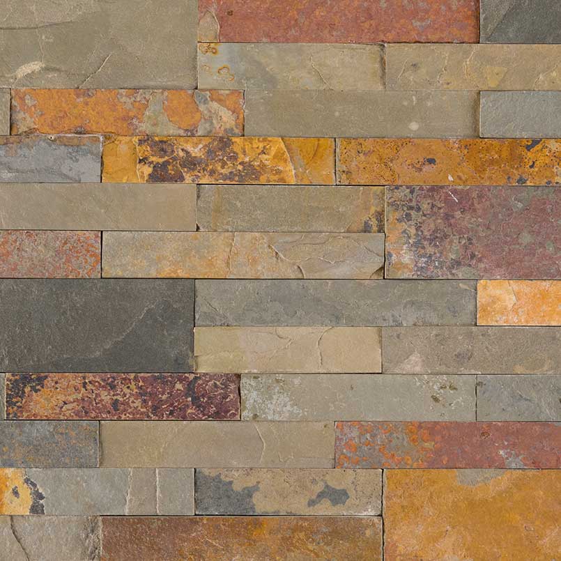 Vogue Peel & Stick Gold Rush Slate Brick Stone 21.75" X 6", Wall Tile, Fireplace Tile, Backsplash Tile, Bathroom Tile, Easy DIY Tile