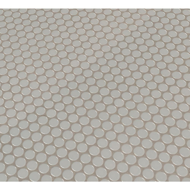 MSI Gray Glossy Penny Round 11.57 in. x 12.4 in. x 10mm Porcelain Mesh-Mounted Mosaic Tile (19.93 sq. ft. / case)