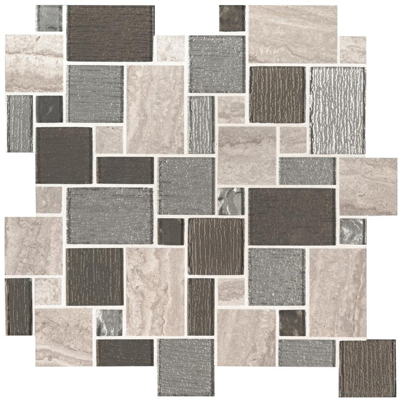 MSI Lynx Pattern 11.73 in. x 11.73 in. x 8mm Porcelain Glass Mesh-Mounted Mosaic Tile