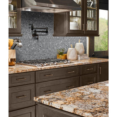 MSI Penny Round Grigio Mix 12.2 in. x 11.3 in. x 6mm Glazed Ceramic Mesh-Mounted Mosaic Tile