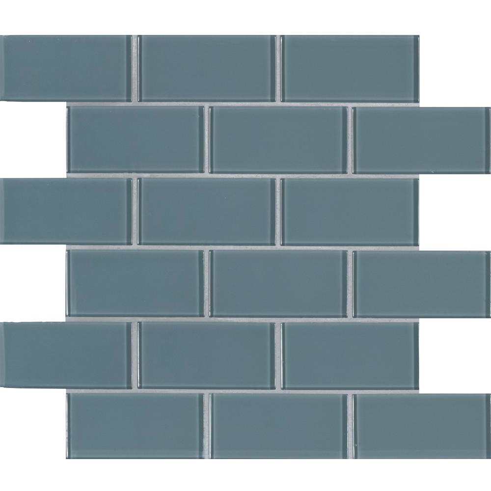 MSI Harbor Gray 11.81 in. x 11.81 in. x 8mm Glass Mesh-Mounted Mosaic Tile (9.70 sq. ft. / case)