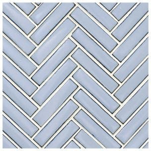 Mini Herringbone Ceramic Mosaic Wall Tile Shinny  (Box of 10 Sheets) for Backsplash Kitchen, Bathroom Shower, Accent Wall