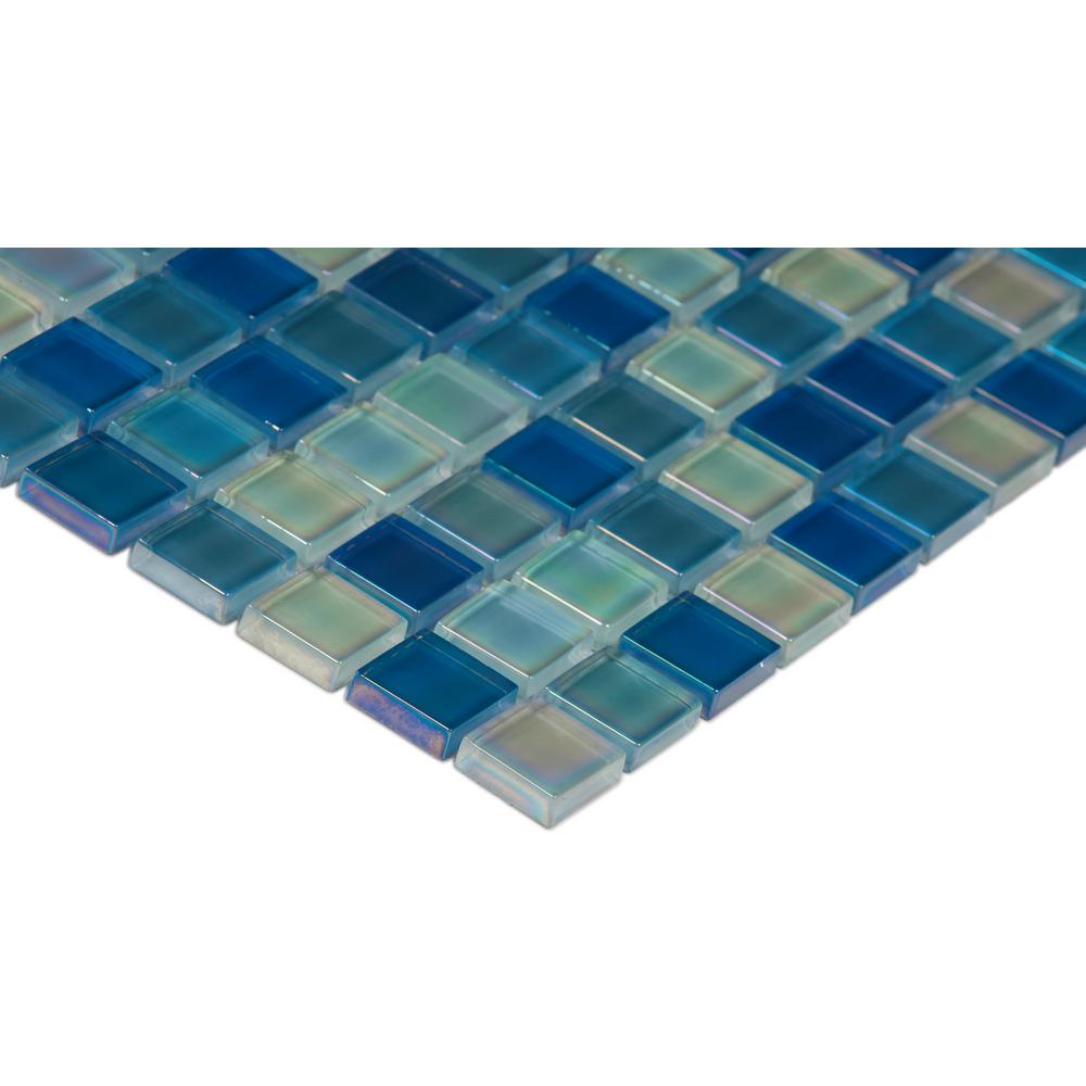 MSI Iridescent Blue 12 in. x 12 in. x 8mm Glass Mesh-Mounted Mosaic Tile (10 sq. ft. / case)