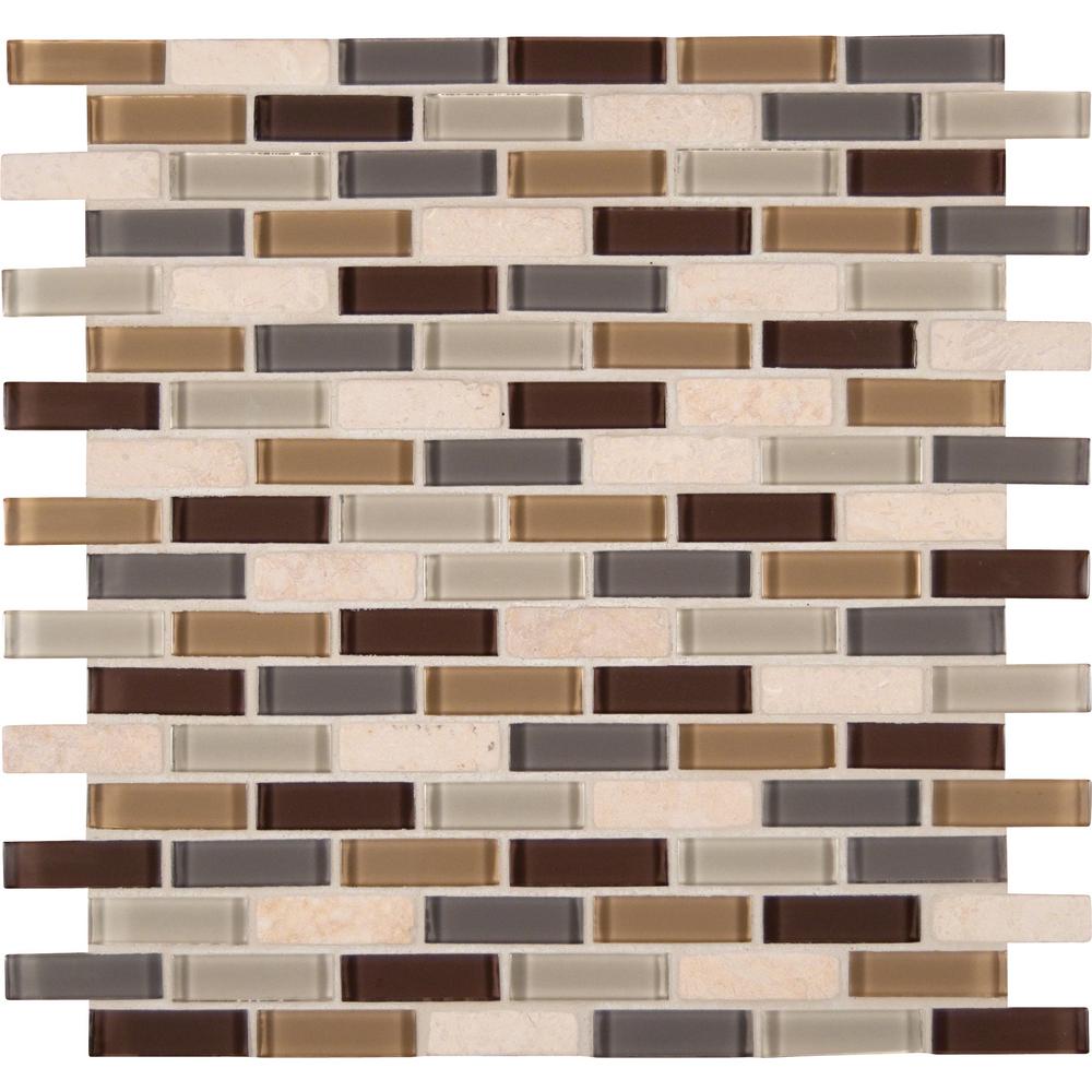 MS International Luxor Valley Brick Pattern 12 in. x 12 in. Multi Glass Mesh-Mounted Mosaic Tile - Tenedos