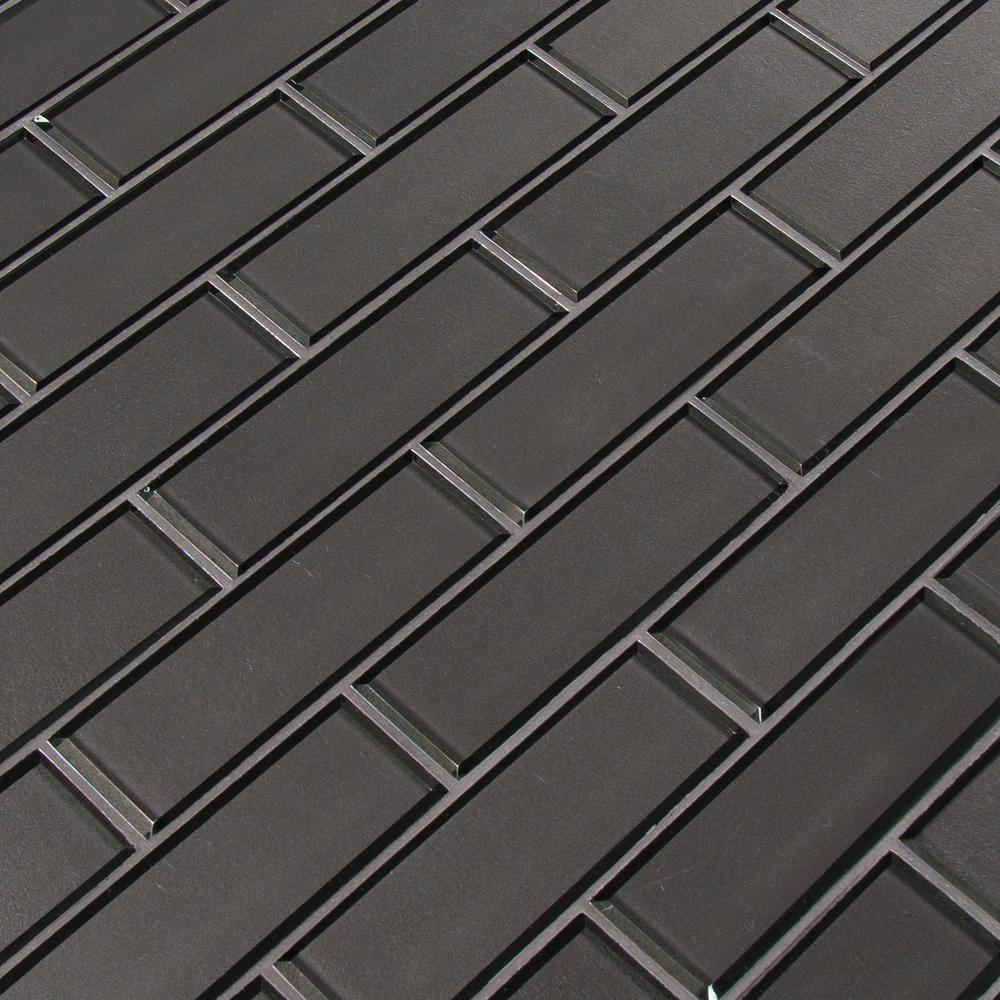 MSI Metallic Gray Bevel Subway 2x6 Glass Mesh-Mounted Mosaic Wall Tile