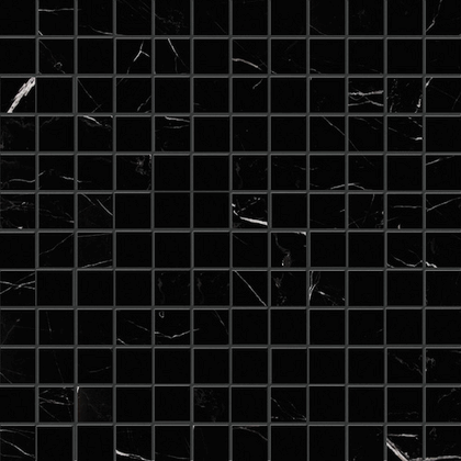 Nero Marquina Black Marble Square Mosaic Tile 1 x 1 Polished - Tenedos