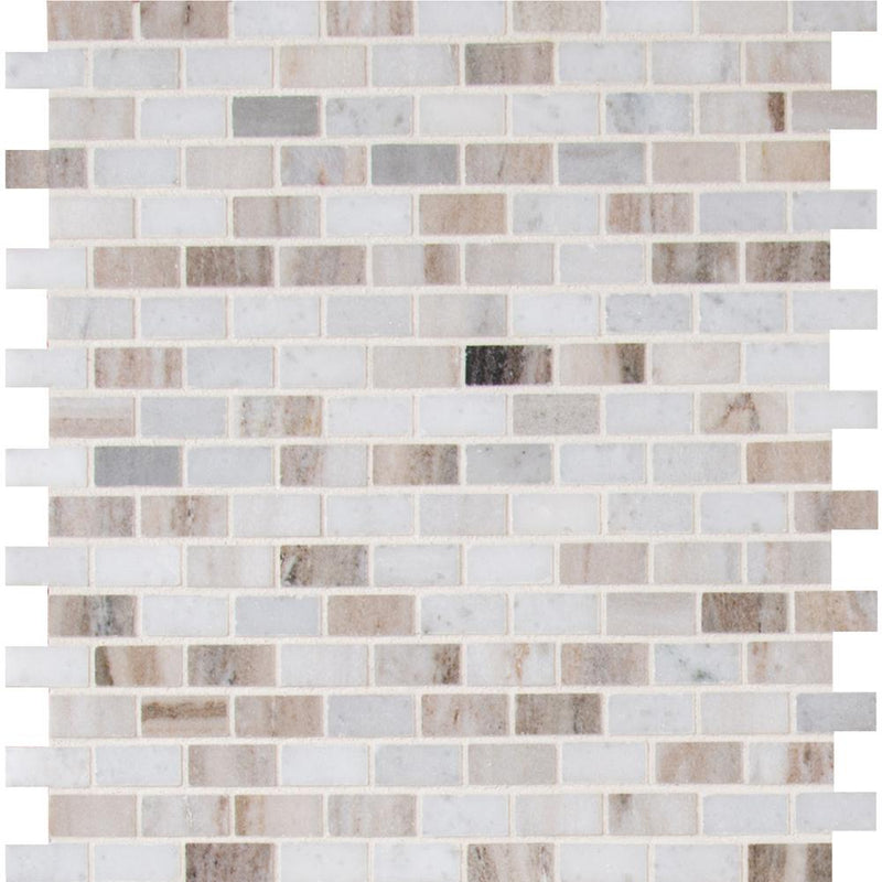 MSI Palisandro Mini Brick  Polished Marble Mosaic Tile (10 sq. ft. / case) - Tenedos
