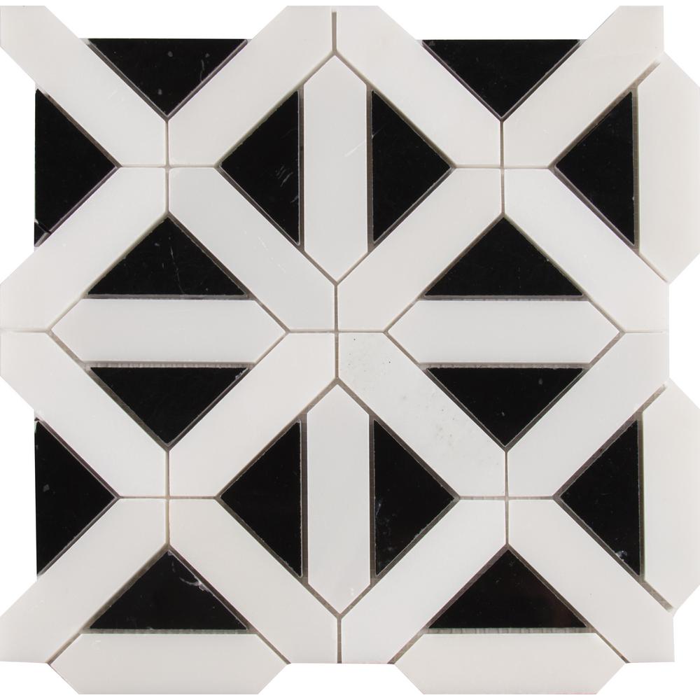 MSI Retro Fretwork 12x12 Polished Marble Mosaic Tile (10 Sheets / case) Floor and Wall Tile