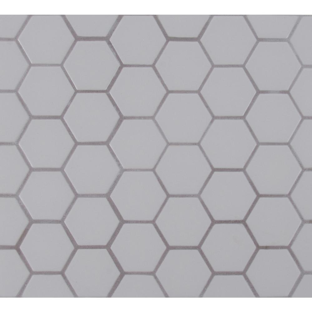 MSI Retro Hexo Gray 12.6x11.02x6mm Porcelain Mesh-Mounted Mosaic Tile