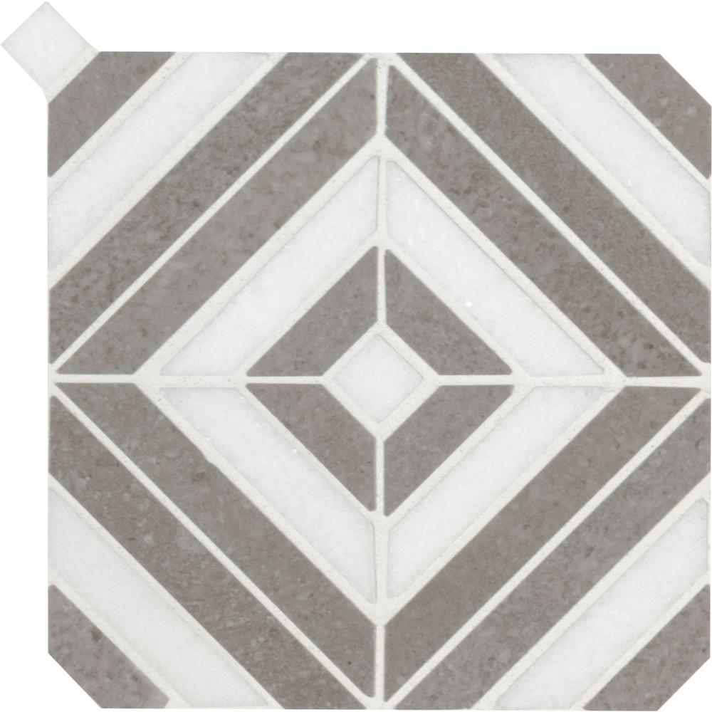 MSI Rhombix Dove 12 in. x 12 in. x 10mm Polished Marble Mesh-Mounted Mosaic Tile