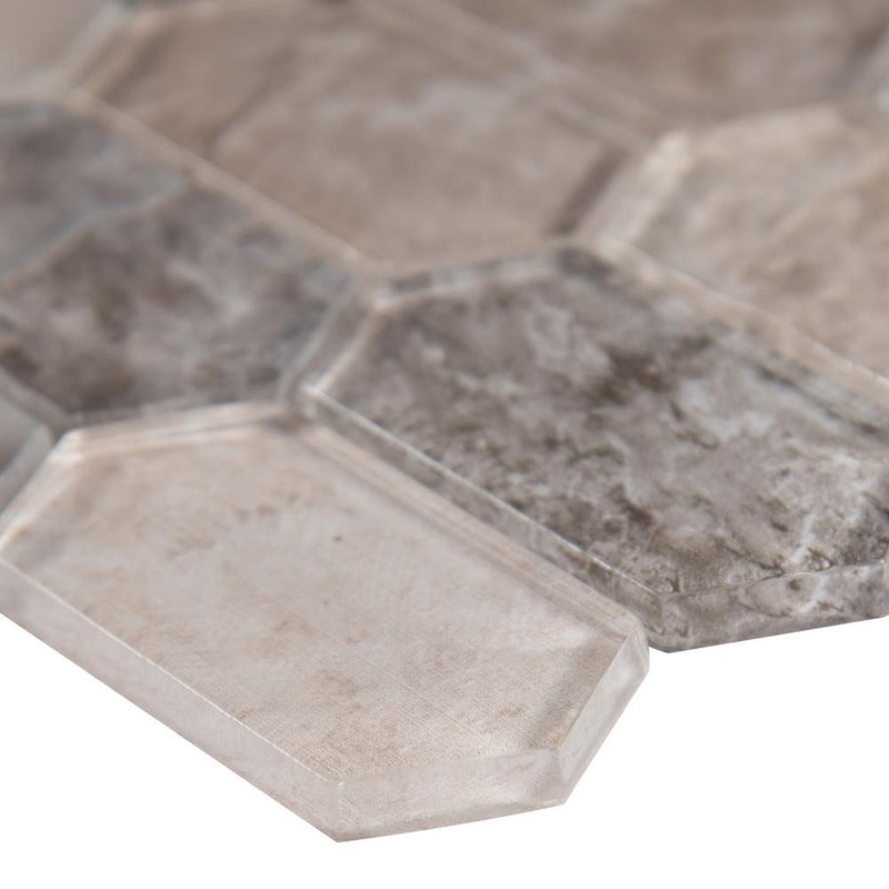 M S International Savoy Picket Pattern 11.72 In. X 11.93 In. X 8 mm Glass Mesh-Mounted Mosaic Tile, (9.7 sq. ft., 10 pieces per case)