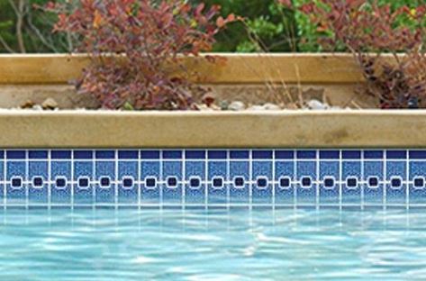 Calacatta Blue with Cobalt Blue Porcelain Border Pool Wall and Floor Tile on 6x12 Mesh Mounted for Easy Installation for Bathroom Tile| Shower Backsplash| Kitchen| Accent Wall