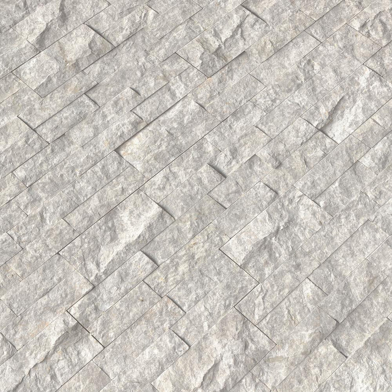 Silver Canyon Splitface Ledger Panel 6 in. x 24 in. Marble Wall Tile