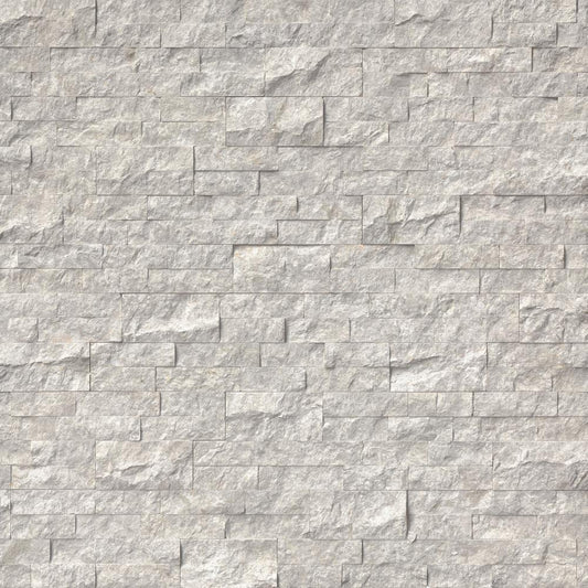 Silver Canyon Splitface Ledger Panel 6 in. x 24 in. Marble Wall Tile