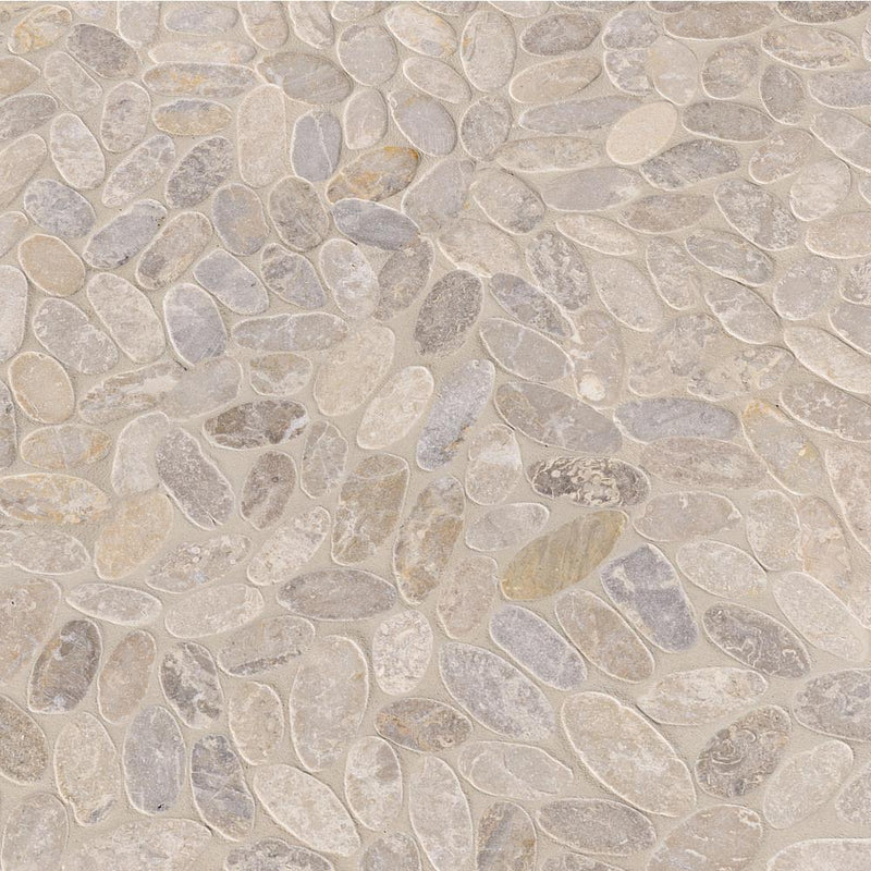 MSI Sliced Pebble Ash 12 in. x 12 in. x 10mm Tumbled Marble Mesh-Mounted Mosaic Floor Tile (9.7 sq. ft. / case)