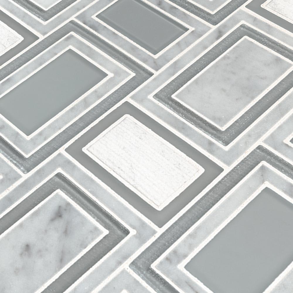MSI Soho Stax Glass Stone Mesh-Mounted Mosaic Floor Wall Tile for Kitchen Backsplash, Bathroom Shower, Accent Wall