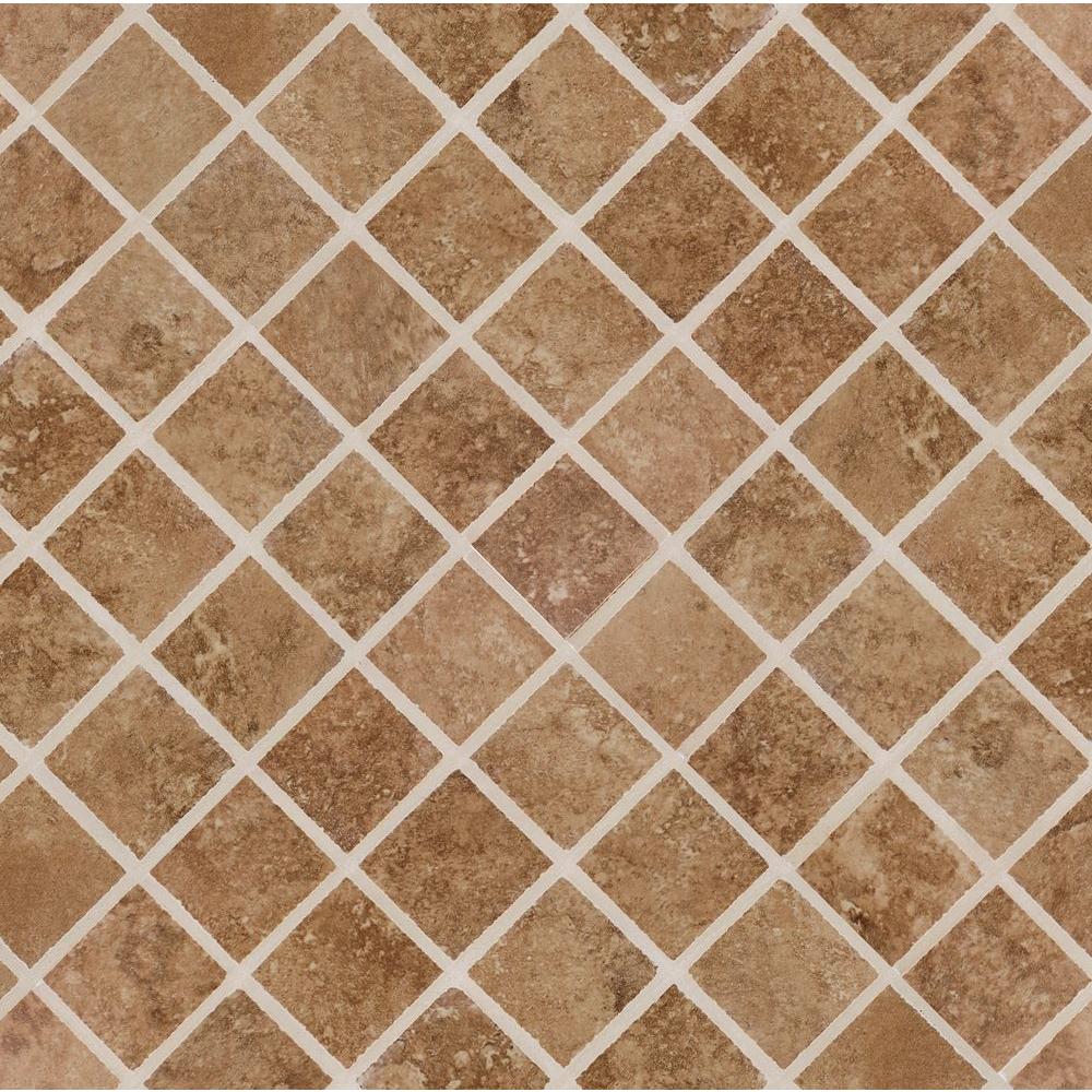 MSI Travertino Walnut 12 in. x 12 in. x 10mm Porcelain Mesh-Mounted Mosaic Floor and Wall Tile (8 sq. ft. / case)
