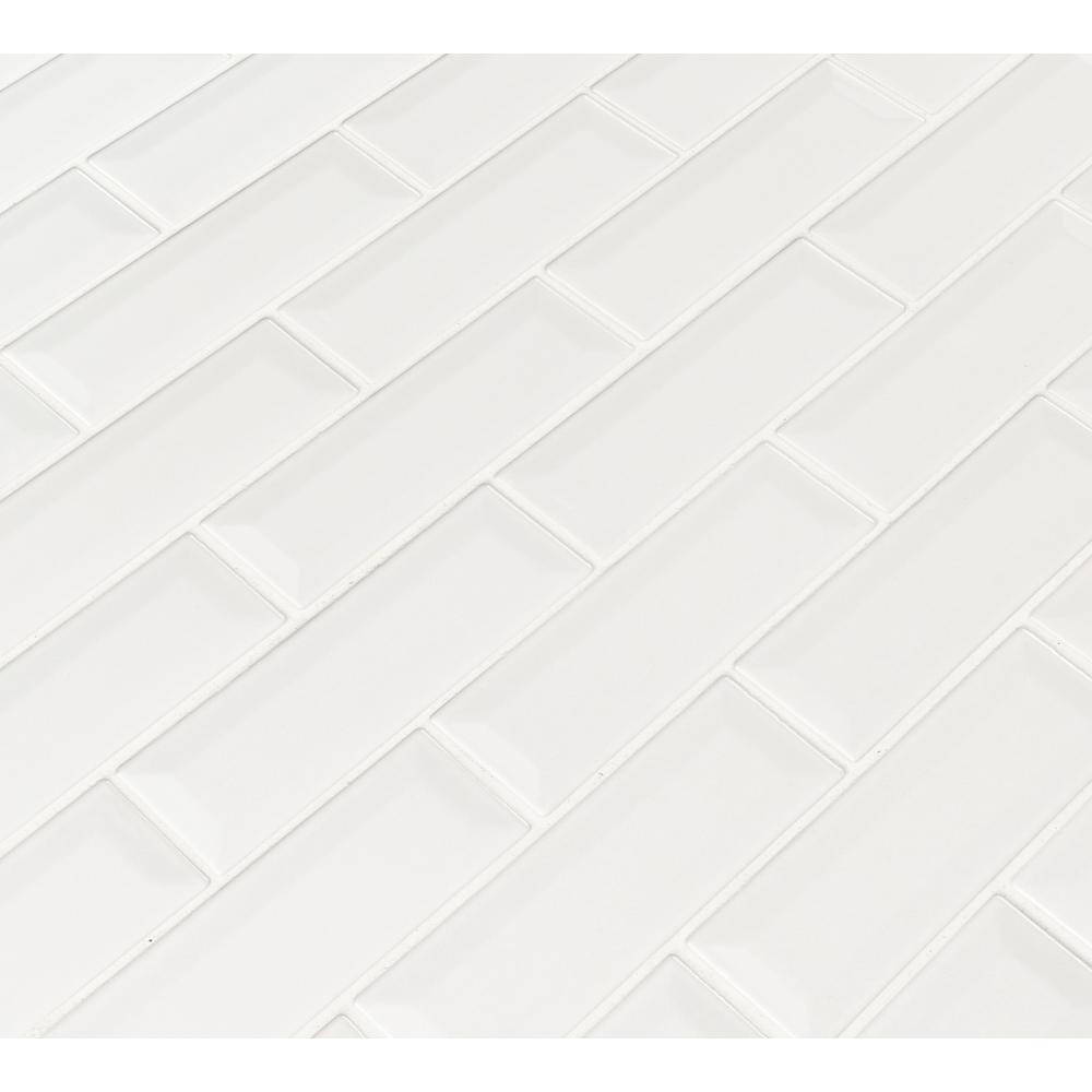 MSI Whisper White Beveled 2x6 Ceramic Mesh-Mounted Mosaic Wall Tile (10 sq. ft. / case)