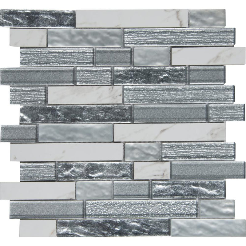 MSI Whistler Ice Interlocking Glass Mosaic Tile (Box of 10 Sheets)- Tenedos